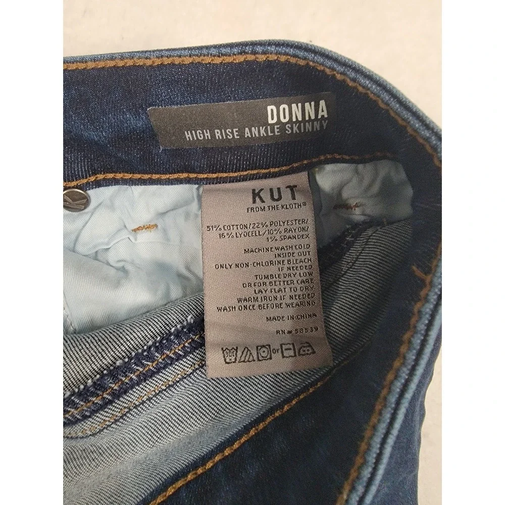 Kut from‎ the Kloth stretch jeans: Donna High Rise Ankle Skinny, Women's Size 12